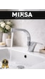 Balıksırtı Borulu Banyo Lavabo Bataryası, Musluğu, Çeşmesi Çift Su Girişli Krom
