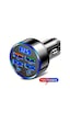 6 Portlu Hızlı Araç Şarj Cihazı - 4 Usb + 2 Type-c Çıkışlı Dijital Göstergeli Oto Şarjı