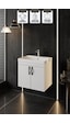Karen Banyo Ege 60 Cm, Lavabolu Alt Banyo Dolabı, Kapaklı Banyo Alt Dolabı, Seramik Lavabo Dahil Beyaz