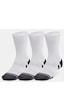 Under Armour Unisex UA Performance Tech 3’lü Paket Crew Çorap 1379512-100 Beyaz - Gri