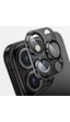 Nettech Apple Uyumlu iPhone 14 Pro Max Metalik Seri Kamera Cam Koruyucu - Siyah
