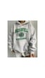 Blackjack Giyim Unisex Gri Oversize Kapüşonlu Kanguru Cepli Roswell Baskılı Sweatshirt Hoodie Model3