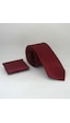 Gaffy Bordo Slim Fit İnce Düz Renk Mendilli Saten Kravat - SS-37 Bordo Gaffy Bordo Slim Fit İnce Düz Renk Mendilli Saten Kravat - SS-37 Bordo