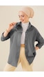 Bigdart 103901 Oversize Basic Tesettür Gömlek - Gri 001