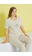 Siyah İnci Curve Büyük Beden Battal Boy Örme Pijama Takımı 24103629 Çok Renkli