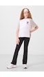 Tommylife Siyah Esnek Standart Fit Basic Performans İspanyol Paça Kız Çocuk Tayt - 75193 Siyah