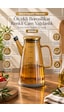 Porsima Yh009-d01 Metal Kapaklı Vakumlu Ölçekli Borosilikat Renkli Cam Yağdanlık - Sızdırmaz Yağlık Sirkelik 800ml Diğer
