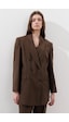 Manuka Tencel Kemerli Kruvaze Blazer Ceket Acı Kahve Acı Kahve