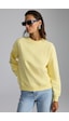 Grımelange Vaneltına  Kadın Içi Polarlı 3 Iplik Organik Pamuk Oversize Basic Bisiklet Yaka Sarı Sweatshirt