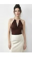 Shade Kadın Boyundan Aksesuarlı Degaje Yaka Altı Çıtçıtlı Bodysuit 3546 60286007 - Acı Kahve Çok Renkli Shade Kadın Boyundan Aksesuarlı Degaje Yaka Altı Çıtçıtlı Bodysuit 3546 60286007 - Acı Kahve Çok Renkli
