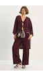 Shade Kadın Bağlama Detaylı Kimono Yüksek Bel Bol Pantolon Selanik Takım 7028 60283640 - Bordo