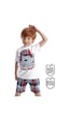 Monkey Ekose Erkek Çocuk T-shirt Şort Takım Monkey Ekose Erkek Çocuk T-shirt Şort Takım