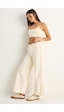 Shade Kadın Yanları Metal Detaylı Wide Leg Denim Pantolon 60282058 - Krem