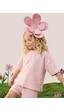 Pembe Bisiklet Yaka Oversize T-shirt Kız Çocuk %100 Pamuk