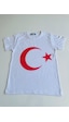 Gala Ay Yıldızlı Türk Bayraklı Tişört Unisex Beyaz