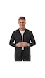 Deep Sea Deepsea Siyah Slim Fit Gofre Dokulu Yazlık Spor Takım Elbise Yarım Astarlı Likralı 2 Li Kombin 2604007