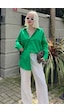 Madmext Yeşil Oversize Basic Cepli Poplin Gömlek Mg1530 Yeşil