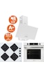 Afm Tech & Ferre Alfa D087-SA + FM7701 + FM-BD2201  Sessiz Silentart Turbo Beyaz Dijital Ankastre Set
