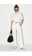 Shade Kadın Çizgi Detaylı Crop Bluzlu Yüksek Bel Modal Takım 4136 60286285 - Beyaz