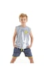 Denokids Mshb&g Pizzacı Köpekbalığı Erkek Çocuk T-shirt Şort Takım Çok Renkli