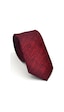 Gaffy Kırmızı Kırcıllı Desenli Bordo Dokuma Kumaş Mendilli Slim Fit Kravat // Sdk-2501-4 Bordo