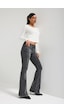 it's basic Kadın Antrasit 4s6-14 Swl Mid Rise Flare Fit Kemer Detaylı Esnek Kumaş Denim Jean