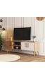 Mezza 1584 Exxen 150 Cm Ahşap Ayaklı Tv Ünitesi Meşe-beyaz