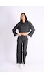 Soft&Basic Kadın Eşofman Takımı Kapüşonlu Sweatshirt Ve Geniş Paça Antrasit Pantolon Eşofman Gri