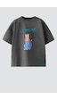 Monila Erkek Çocuk Pamuklu Baskılı T-shirt Antrasit