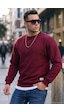 Buratti Regular Fit Bisiklet Yaka Pamuklu Içi Tüylü Yumuşak Şardonlu Erkek Sweat 5905255 Bordo