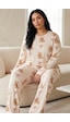 Siyah İnci Pamuklu Likralı Büyük Beden Battal Boy Örme Pijama Takım26240903 Ekru