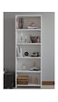 5 Raflı Kitaplık Dekoratif Çok Amaçlı Düzenleyici Raf 150 Cm Salon Çalışma Odası Raf Beyaz