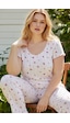 Siyah İnci Pamuklu Pointel Ajurlu/delikli Büyük Beden Örme Pijama Takım26120891 Pembe Çiçek