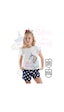 Puantiyeli Unicorn Kız Çocuk Yazlık T-Shirt Poplin Şort Takım