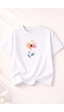Herkesemoda Renkli Çiçek Baskı Detaylı Kadın Bisiklet Yaka Pamuklu T-shirt Beyaz Herkesemoda Renkli Çiçek Baskı Detaylı Kadın Bisiklet Yaka Pamuklu T-shirt Beyaz