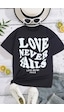 Uyguntarz Çocuk Love Pamuklu Tshirt Siyah Uyguntarz Çocuk Love Pamuklu Tshirt Siyah