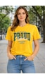Herkesemoda Proud Baskı Detaylı Basic T-shırt Sarı Herkesemoda Proud Baskı Detaylı Basic T-shırt Sarı