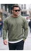 Buratti Regular Fit Bisiklet Yaka Pamuklu Içi Tüylü Yumuşak Şardonlu Erkek Sweat 5905255 Haki