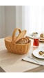 Digithome Oval Hasır Rattan Mini Kulplu Sepet - Bb6069 Turuncu