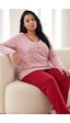 Siyah İnci Pamuklu Likralı Büyük Beden Battal Boy Örme Pijama Takım26240889 Çok Renkli