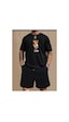 Medinenur Peluş Ayı Baskılı T-shirt Short Bol Paça Rahat Kalıp Siyah Alt Siyah Üst Short Takım Siyah Medinenur Peluş Ayı Baskılı T-shirt Short Bol Paça Rahat Kalıp Siyah Alt Siyah Üst Short Takım Siyah