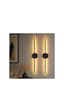 Düz Modern Led Duvar Apliği 40 Cm 3 Renk Işıklı Siyah Dekoratif Aplik Salon Koridor Yatak Odası