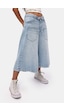 it's basic Kadın Mavi 4s6-3 Süper Baggy Fit Kemer Detaylı Maxi Boy Denim Jort