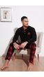 Buratti Ekose Regular Fit Bisiklet Yaka Kışlık Polar Erkek Pijama Takımı 609610013W4 Siyah-Kırmızı