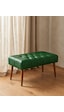 Yeşil Deri Bank Bench Oturma Pufu Modern Salon Antre Puf Ayakkabılık Önü Koltuk 45x90