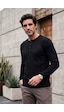 Buratti Pamuklu Regular Fit Düğmeli Bisiklet Yaka Sweat Erkek Sweat 5905852 Siyah