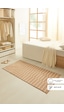 Ocean Home Textile Bej Renk Çizgi Desenli Şönil Halı Kilim 80 X 150 Cm