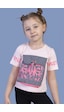 Toontoy Kids Toontoy Kız Çocuk Cebi Reflektör Detaylı Baskılı Tişört Pudra
