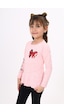 Toontoy Kids Toontoy Kız Çocuk Göğsü Pullu Fiyonklu Nakışlı T-shirt Pembe Melanj