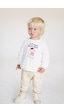 Monila Unisex Çocuk Baskılı 3 İplik Pamuklu Kumaş Sweatshirt Ekru